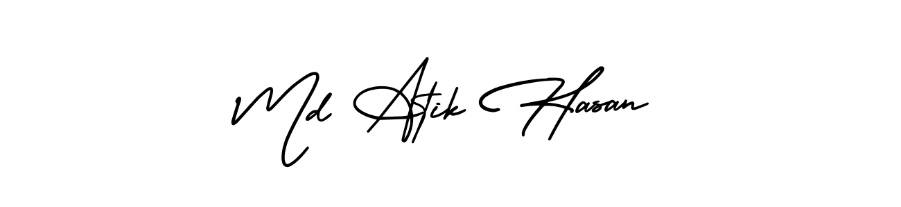 How to make Md Atik Hasan name signature. Use AmerikaSignatureDemo-Regular style for creating short signs online. This is the latest handwritten sign. Md Atik Hasan signature style 3 images and pictures png