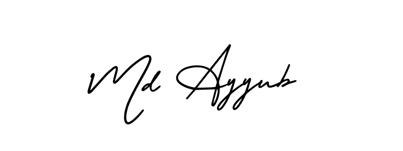 Md Ayyub stylish signature style. Best Handwritten Sign (AmerikaSignatureDemo-Regular) for my name. Handwritten Signature Collection Ideas for my name Md Ayyub. Md Ayyub signature style 3 images and pictures png