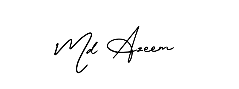 You should practise on your own different ways (AmerikaSignatureDemo-Regular) to write your name (Md Azeem) in signature. don't let someone else do it for you. Md Azeem signature style 3 images and pictures png