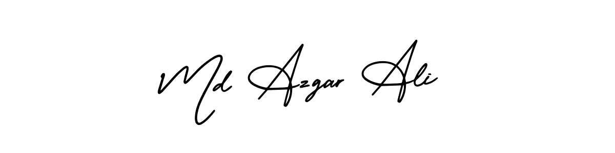 The best way (AmerikaSignatureDemo-Regular) to make a short signature is to pick only two or three words in your name. The name Md Azgar Ali include a total of six letters. For converting this name. Md Azgar Ali signature style 3 images and pictures png