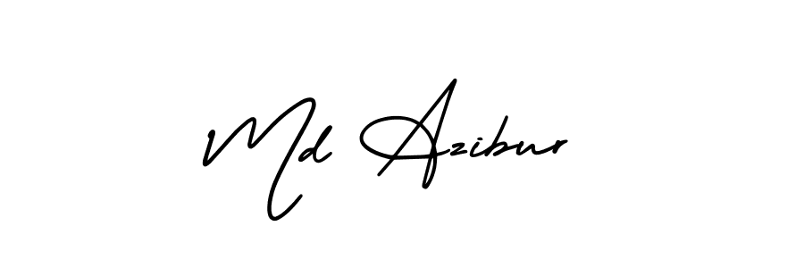 The best way (AmerikaSignatureDemo-Regular) to make a short signature is to pick only two or three words in your name. The name Md Azibur include a total of six letters. For converting this name. Md Azibur signature style 3 images and pictures png