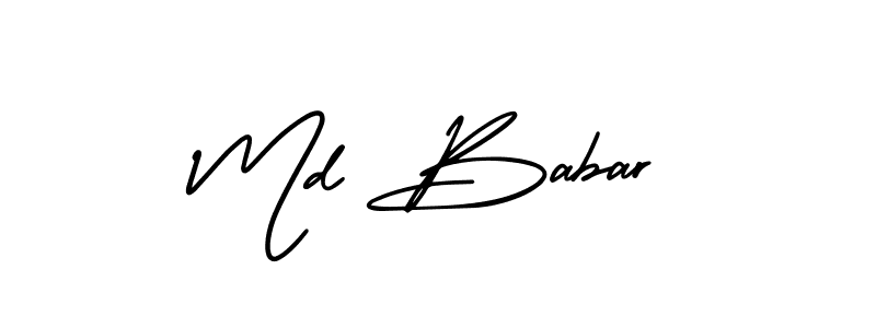 Make a beautiful signature design for name Md Babar. With this signature (AmerikaSignatureDemo-Regular) style, you can create a handwritten signature for free. Md Babar signature style 3 images and pictures png
