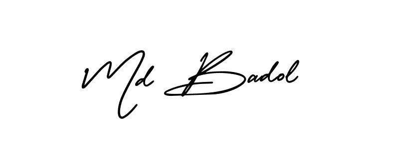 if you are searching for the best signature style for your name Md Badol. so please give up your signature search. here we have designed multiple signature styles  using AmerikaSignatureDemo-Regular. Md Badol signature style 3 images and pictures png