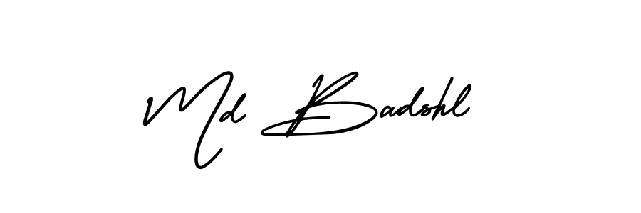 This is the best signature style for the Md Badshl name. Also you like these signature font (AmerikaSignatureDemo-Regular). Mix name signature. Md Badshl signature style 3 images and pictures png