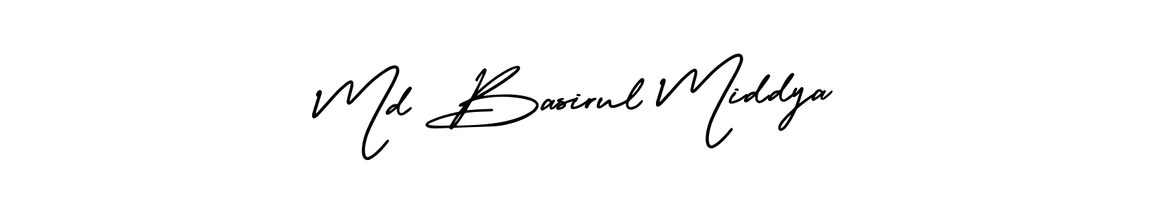 Create a beautiful signature design for name Md Basirul Middya. With this signature (AmerikaSignatureDemo-Regular) fonts, you can make a handwritten signature for free. Md Basirul Middya signature style 3 images and pictures png