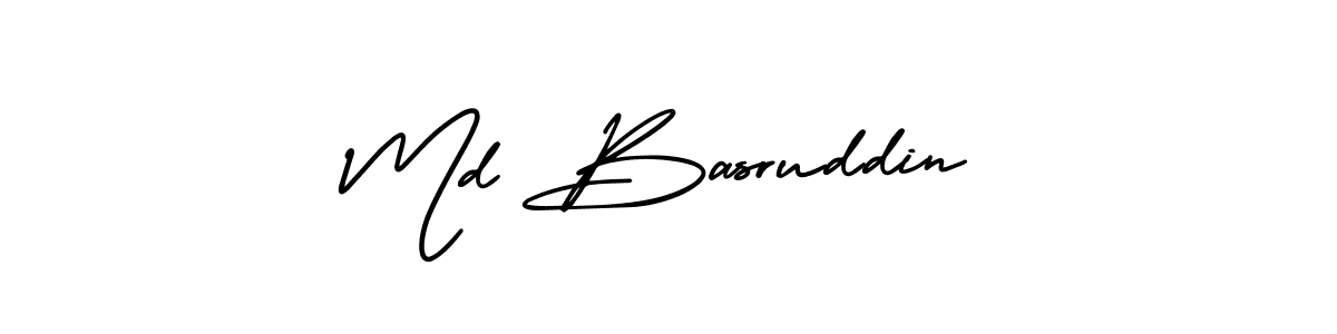 The best way (AmerikaSignatureDemo-Regular) to make a short signature is to pick only two or three words in your name. The name Md Basruddin include a total of six letters. For converting this name. Md Basruddin signature style 3 images and pictures png