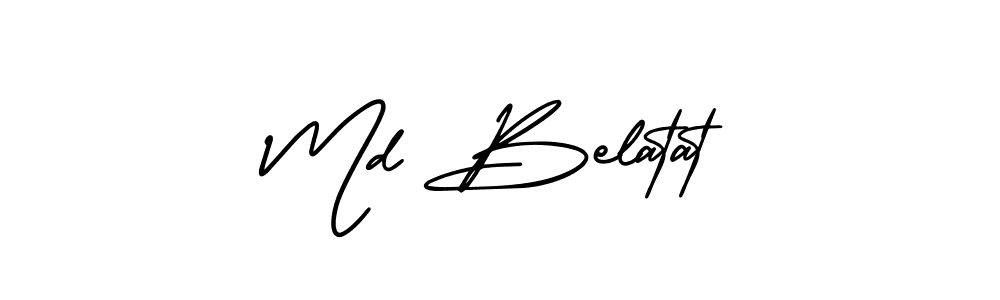 Create a beautiful signature design for name Md Belatat. With this signature (AmerikaSignatureDemo-Regular) fonts, you can make a handwritten signature for free. Md Belatat signature style 3 images and pictures png