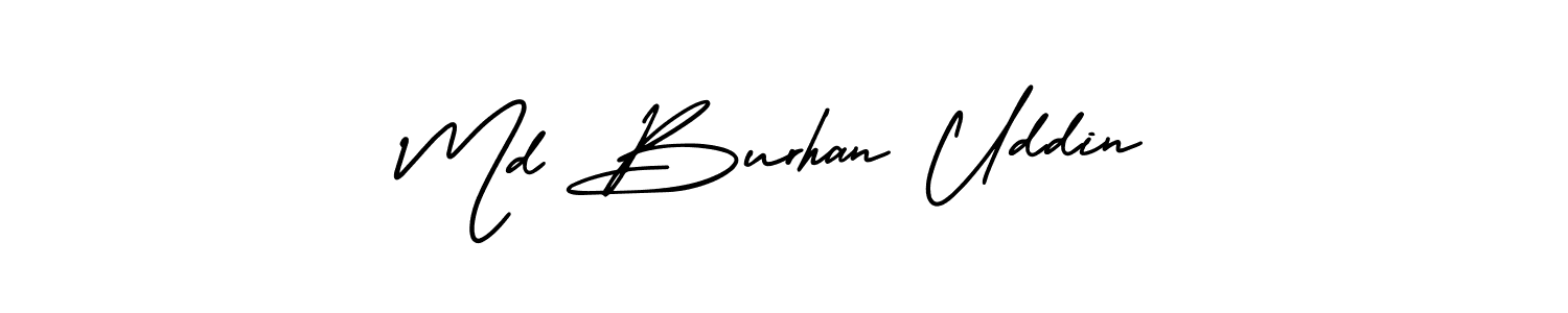 How to make Md Burhan Uddin name signature. Use AmerikaSignatureDemo-Regular style for creating short signs online. This is the latest handwritten sign. Md Burhan Uddin signature style 3 images and pictures png