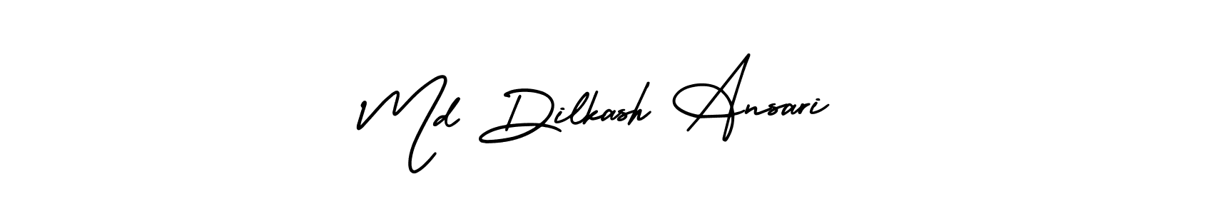 This is the best signature style for the Md Dilkash Ansari name. Also you like these signature font (AmerikaSignatureDemo-Regular). Mix name signature. Md Dilkash Ansari signature style 3 images and pictures png