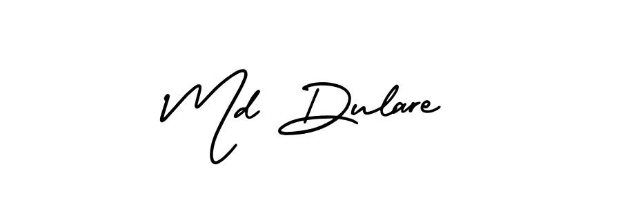 You should practise on your own different ways (AmerikaSignatureDemo-Regular) to write your name (Md Dulare) in signature. don't let someone else do it for you. Md Dulare signature style 3 images and pictures png
