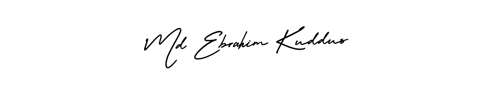 You should practise on your own different ways (AmerikaSignatureDemo-Regular) to write your name (Md Ebrahim Kuddus) in signature. don't let someone else do it for you. Md Ebrahim Kuddus signature style 3 images and pictures png