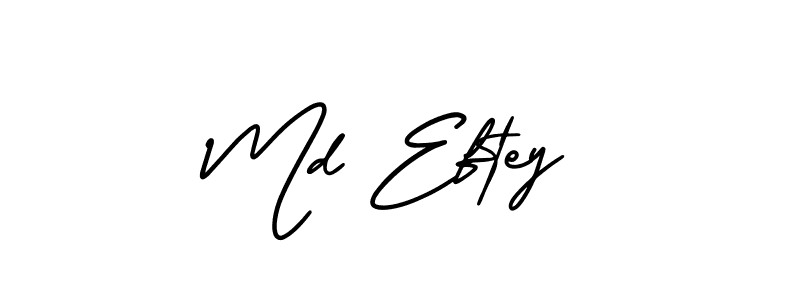 Md Eftey stylish signature style. Best Handwritten Sign (AmerikaSignatureDemo-Regular) for my name. Handwritten Signature Collection Ideas for my name Md Eftey. Md Eftey signature style 3 images and pictures png