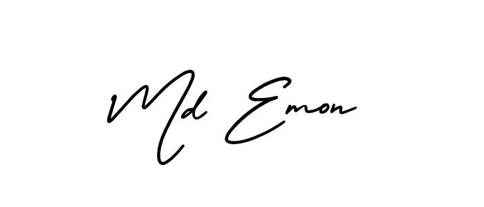 It looks lik you need a new signature style for name Md Emon. Design unique handwritten (AmerikaSignatureDemo-Regular) signature with our free signature maker in just a few clicks. Md Emon signature style 3 images and pictures png