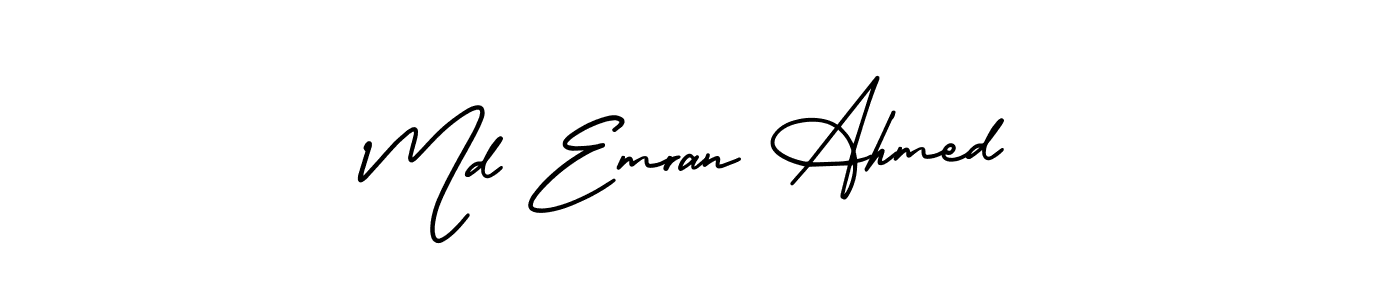 How to make Md Emran Ahmed name signature. Use AmerikaSignatureDemo-Regular style for creating short signs online. This is the latest handwritten sign. Md Emran Ahmed signature style 3 images and pictures png