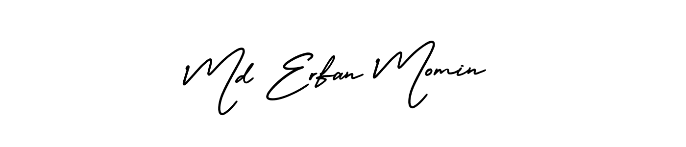 Md Erfan Momin stylish signature style. Best Handwritten Sign (AmerikaSignatureDemo-Regular) for my name. Handwritten Signature Collection Ideas for my name Md Erfan Momin. Md Erfan Momin signature style 3 images and pictures png