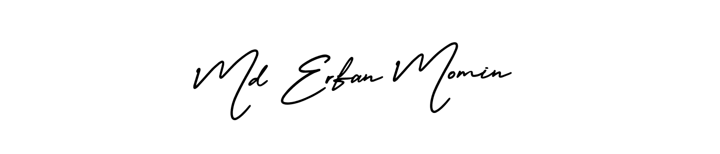 Md Erfan Momin stylish signature style. Best Handwritten Sign (AmerikaSignatureDemo-Regular) for my name. Handwritten Signature Collection Ideas for my name Md Erfan Momin. Md Erfan Momin signature style 3 images and pictures png