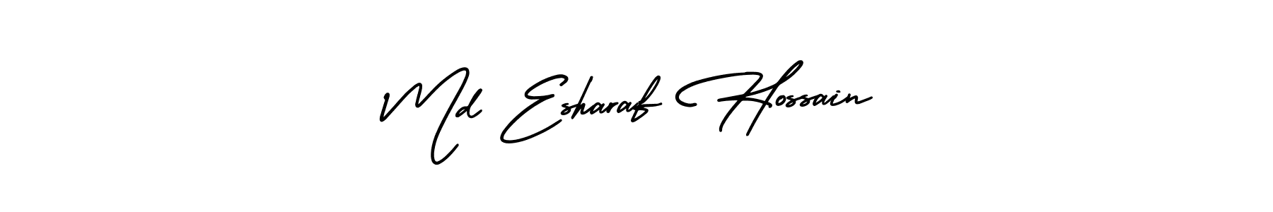 The best way (AmerikaSignatureDemo-Regular) to make a short signature is to pick only two or three words in your name. The name Md Esharaf Hossain include a total of six letters. For converting this name. Md Esharaf Hossain signature style 3 images and pictures png