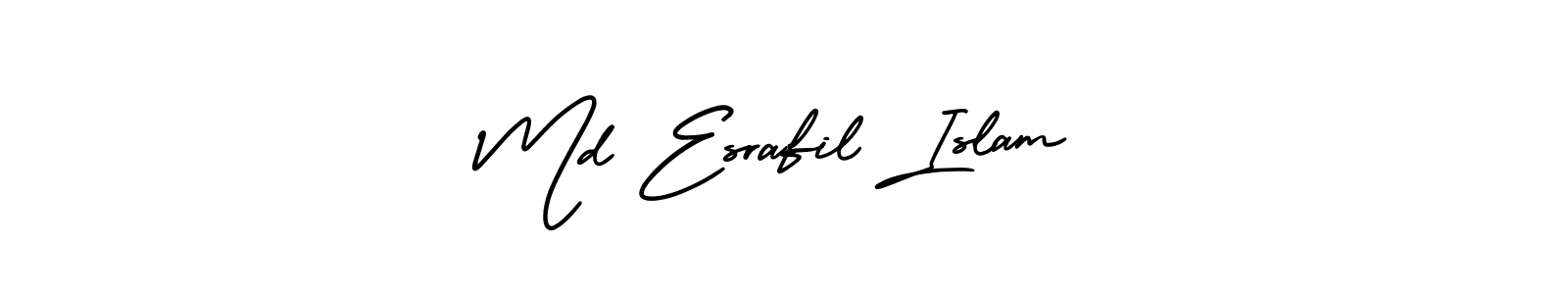 You should practise on your own different ways (AmerikaSignatureDemo-Regular) to write your name (Md Esrafil Islam) in signature. don't let someone else do it for you. Md Esrafil Islam signature style 3 images and pictures png