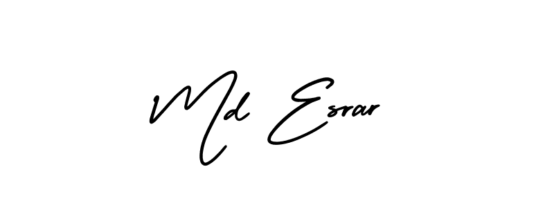 How to make Md Esrar name signature. Use AmerikaSignatureDemo-Regular style for creating short signs online. This is the latest handwritten sign. Md Esrar signature style 3 images and pictures png