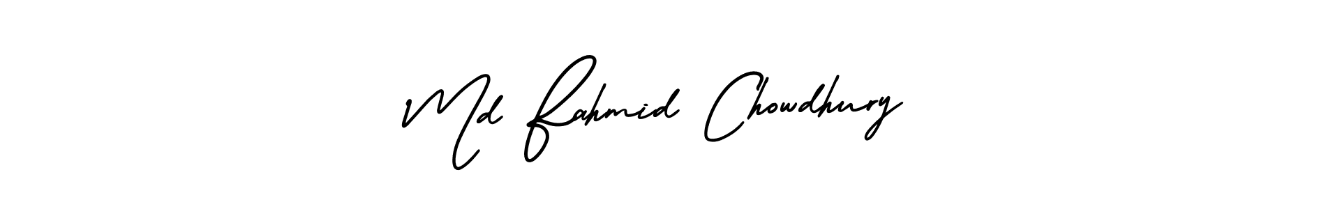 Make a short Md Fahmid Chowdhury signature style. Manage your documents anywhere anytime using AmerikaSignatureDemo-Regular. Create and add eSignatures, submit forms, share and send files easily. Md Fahmid Chowdhury signature style 3 images and pictures png