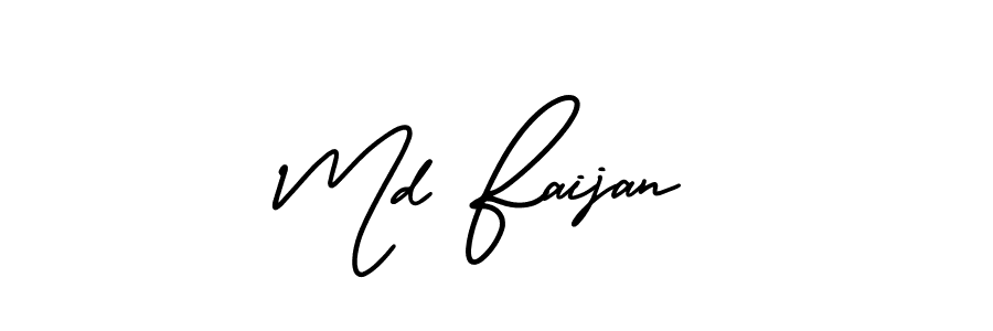 The best way (AmerikaSignatureDemo-Regular) to make a short signature is to pick only two or three words in your name. The name Md Faijan include a total of six letters. For converting this name. Md Faijan signature style 3 images and pictures png