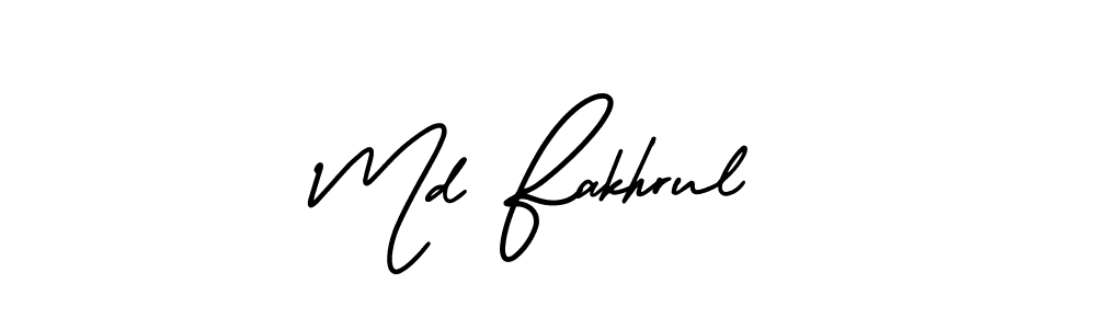 How to make Md Fakhrul name signature. Use AmerikaSignatureDemo-Regular style for creating short signs online. This is the latest handwritten sign. Md Fakhrul signature style 3 images and pictures png