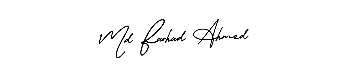 Make a short Md Farhad Ahmed signature style. Manage your documents anywhere anytime using AmerikaSignatureDemo-Regular. Create and add eSignatures, submit forms, share and send files easily. Md Farhad Ahmed signature style 3 images and pictures png