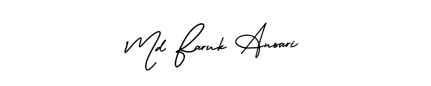 Use a signature maker to create a handwritten signature online. With this signature software, you can design (AmerikaSignatureDemo-Regular) your own signature for name Md Faruk Ansari. Md Faruk Ansari signature style 3 images and pictures png