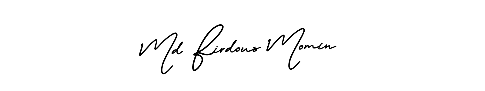 AmerikaSignatureDemo-Regular is a professional signature style that is perfect for those who want to add a touch of class to their signature. It is also a great choice for those who want to make their signature more unique. Get Md Firdous Momin name to fancy signature for free. Md Firdous Momin signature style 3 images and pictures png