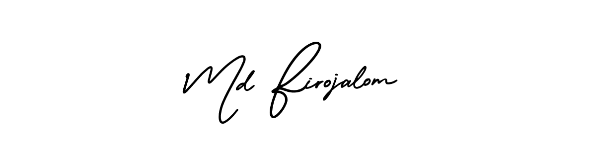AmerikaSignatureDemo-Regular is a professional signature style that is perfect for those who want to add a touch of class to their signature. It is also a great choice for those who want to make their signature more unique. Get Md Firojalom name to fancy signature for free. Md Firojalom signature style 3 images and pictures png