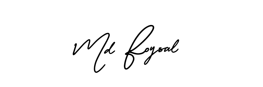 The best way (AmerikaSignatureDemo-Regular) to make a short signature is to pick only two or three words in your name. The name Md Foysal include a total of six letters. For converting this name. Md Foysal signature style 3 images and pictures png