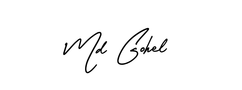 How to Draw Md Gohel signature style? AmerikaSignatureDemo-Regular is a latest design signature styles for name Md Gohel. Md Gohel signature style 3 images and pictures png