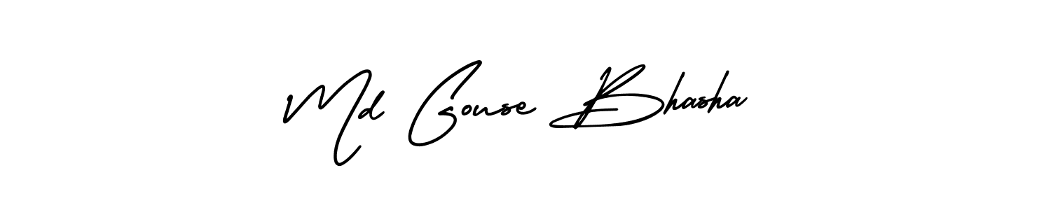 You should practise on your own different ways (AmerikaSignatureDemo-Regular) to write your name (Md Gouse Bhasha) in signature. don't let someone else do it for you. Md Gouse Bhasha signature style 3 images and pictures png