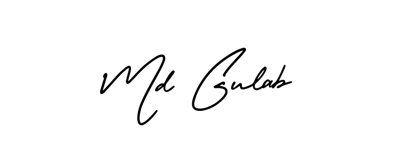 How to make Md Gulab signature? AmerikaSignatureDemo-Regular is a professional autograph style. Create handwritten signature for Md Gulab name. Md Gulab signature style 3 images and pictures png