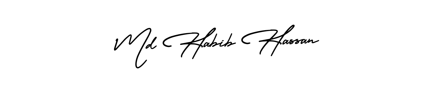 Md Habib Hassan stylish signature style. Best Handwritten Sign (AmerikaSignatureDemo-Regular) for my name. Handwritten Signature Collection Ideas for my name Md Habib Hassan. Md Habib Hassan signature style 3 images and pictures png