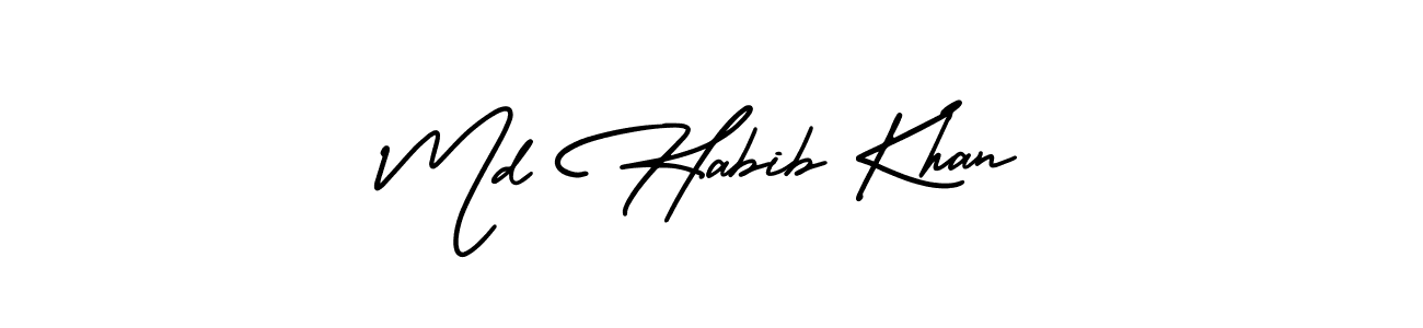if you are searching for the best signature style for your name Md Habib Khan. so please give up your signature search. here we have designed multiple signature styles  using AmerikaSignatureDemo-Regular. Md Habib Khan signature style 3 images and pictures png
