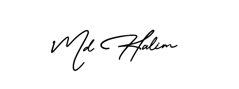 Use a signature maker to create a handwritten signature online. With this signature software, you can design (AmerikaSignatureDemo-Regular) your own signature for name Md Halim. Md Halim signature style 3 images and pictures png