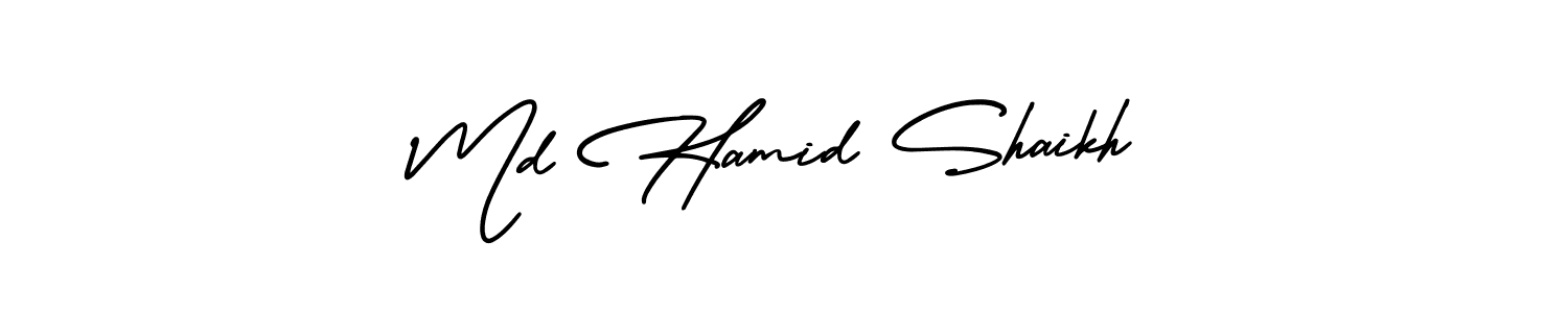 Similarly AmerikaSignatureDemo-Regular is the best handwritten signature design. Signature creator online .You can use it as an online autograph creator for name Md Hamid Shaikh. Md Hamid Shaikh signature style 3 images and pictures png