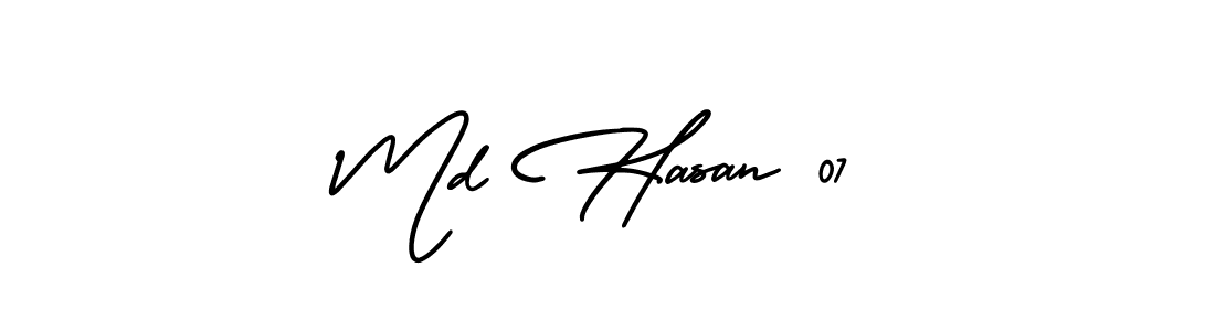 How to make Md Hasan 07 name signature. Use AmerikaSignatureDemo-Regular style for creating short signs online. This is the latest handwritten sign. Md Hasan 07 signature style 3 images and pictures png