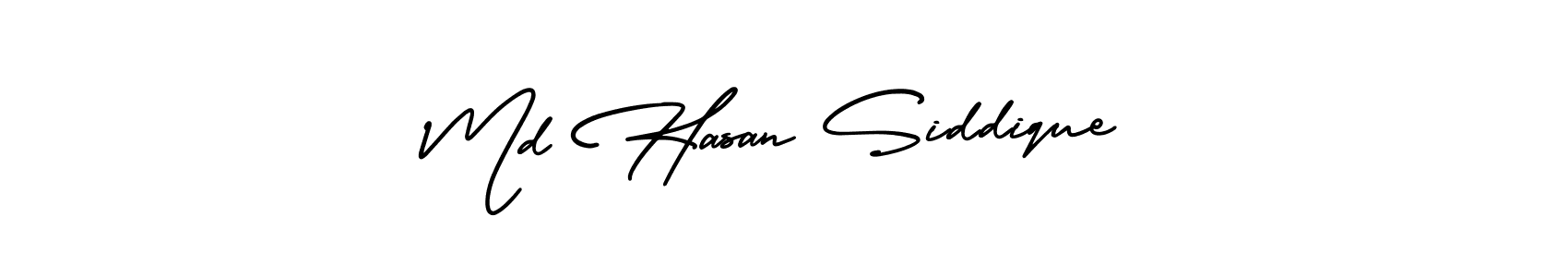 You should practise on your own different ways (AmerikaSignatureDemo-Regular) to write your name (Md Hasan Siddique) in signature. don't let someone else do it for you. Md Hasan Siddique signature style 3 images and pictures png