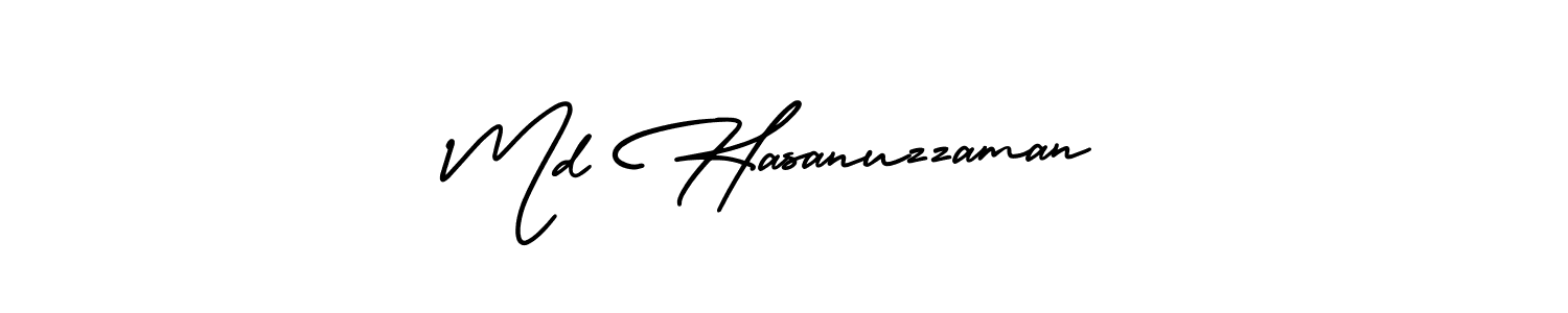 You should practise on your own different ways (AmerikaSignatureDemo-Regular) to write your name (Md Hasanuzzaman) in signature. don't let someone else do it for you. Md Hasanuzzaman signature style 3 images and pictures png