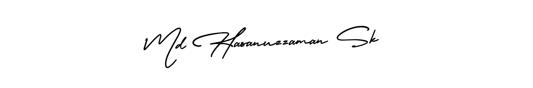 How to make Md Hasanuzzaman Sk name signature. Use AmerikaSignatureDemo-Regular style for creating short signs online. This is the latest handwritten sign. Md Hasanuzzaman Sk signature style 3 images and pictures png