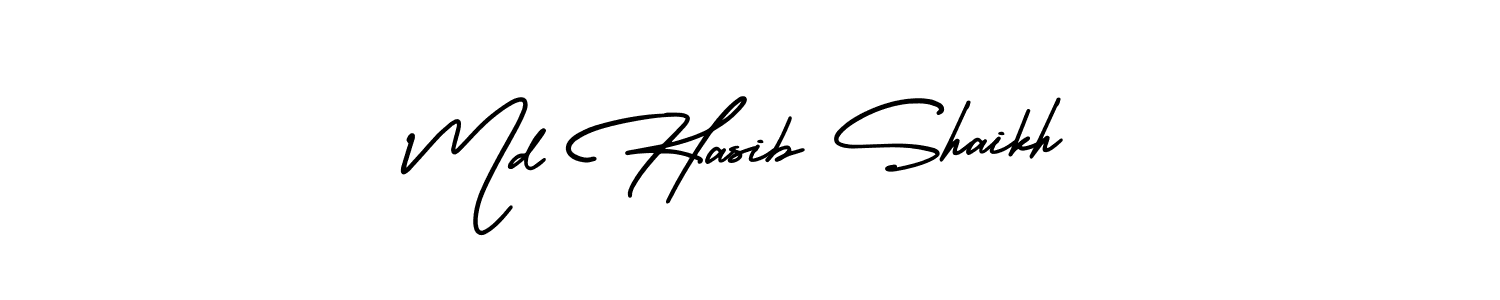 The best way (AmerikaSignatureDemo-Regular) to make a short signature is to pick only two or three words in your name. The name Md Hasib Shaikh include a total of six letters. For converting this name. Md Hasib Shaikh signature style 3 images and pictures png