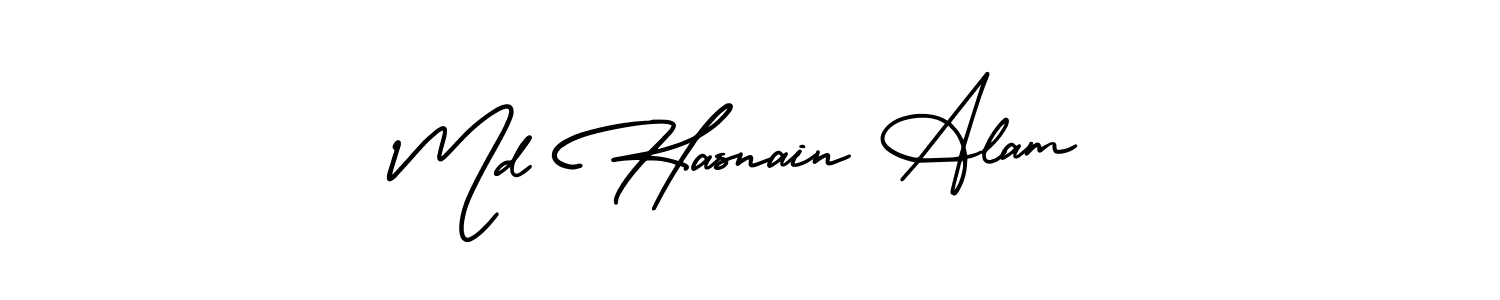 Md Hasnain Alam stylish signature style. Best Handwritten Sign (AmerikaSignatureDemo-Regular) for my name. Handwritten Signature Collection Ideas for my name Md Hasnain Alam. Md Hasnain Alam signature style 3 images and pictures png