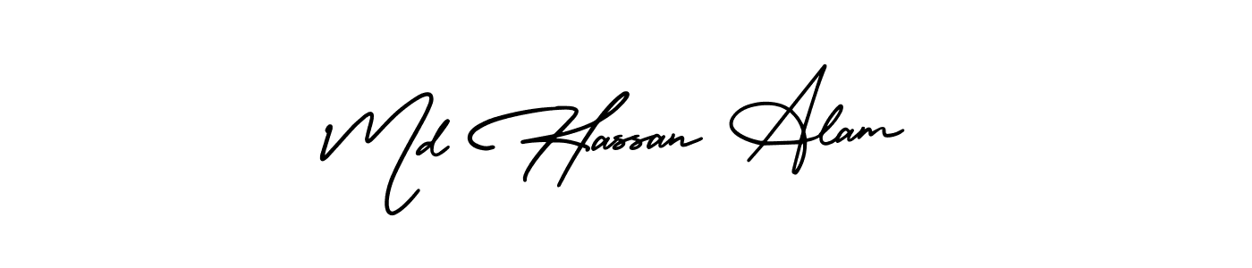 Create a beautiful signature design for name Md Hassan Alam. With this signature (AmerikaSignatureDemo-Regular) fonts, you can make a handwritten signature for free. Md Hassan Alam signature style 3 images and pictures png