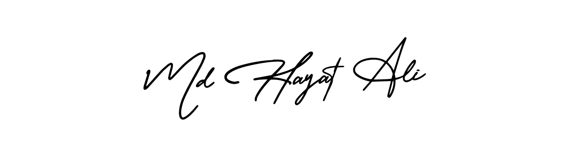 This is the best signature style for the Md Hayat Ali name. Also you like these signature font (AmerikaSignatureDemo-Regular). Mix name signature. Md Hayat Ali signature style 3 images and pictures png