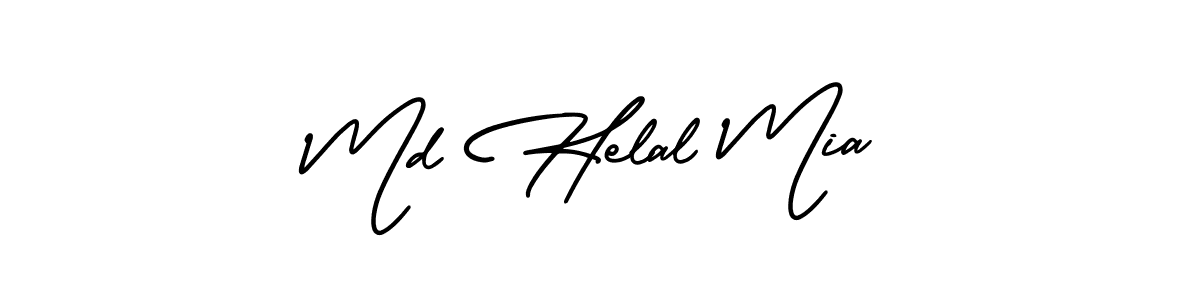 Create a beautiful signature design for name Md Helal Mia. With this signature (AmerikaSignatureDemo-Regular) fonts, you can make a handwritten signature for free. Md Helal Mia signature style 3 images and pictures png