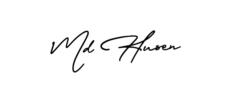 How to Draw Md Husen signature style? AmerikaSignatureDemo-Regular is a latest design signature styles for name Md Husen. Md Husen signature style 3 images and pictures png