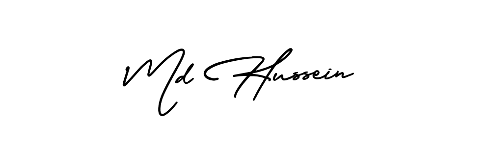 Use a signature maker to create a handwritten signature online. With this signature software, you can design (AmerikaSignatureDemo-Regular) your own signature for name Md Hussein. Md Hussein signature style 3 images and pictures png