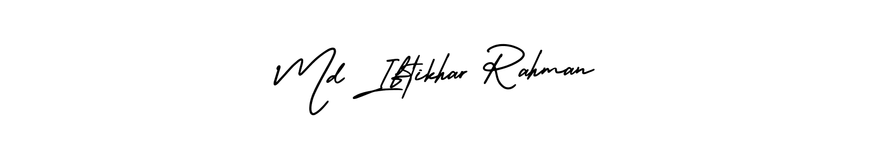 You should practise on your own different ways (AmerikaSignatureDemo-Regular) to write your name (Md Iftikhar Rahman) in signature. don't let someone else do it for you. Md Iftikhar Rahman signature style 3 images and pictures png